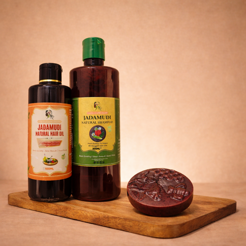 Hair Care Combo: 100ml Oil + 200ml Shampoo + Free Organic Soap 1